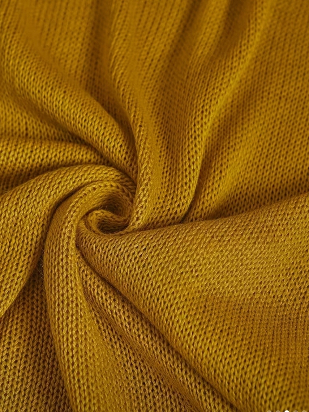 Mustard Sleeveless Knit Leaf-Panel Tank Top - Picture 7 of 8